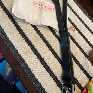 Women's Black Leather Coach Belt